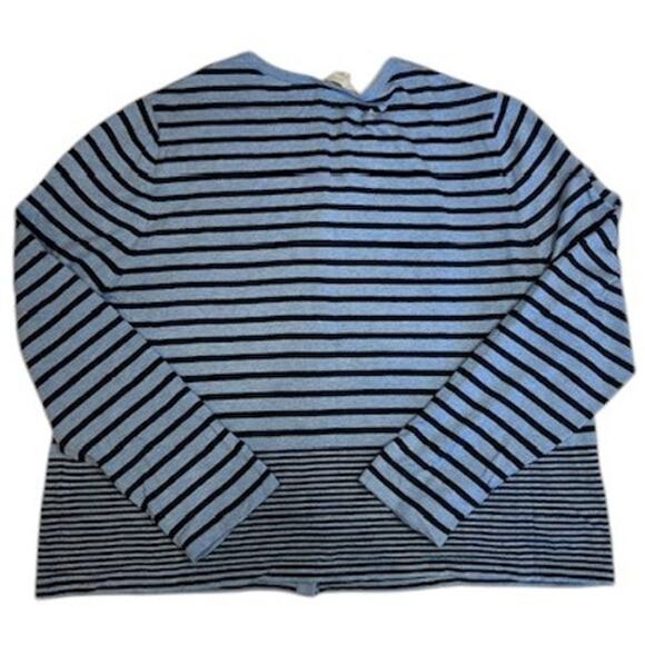 J. Jill Blue Navy Light Blue Stripe Button Cotton Bamboo Blend Cardigan Size XL - Picture 9 of 9